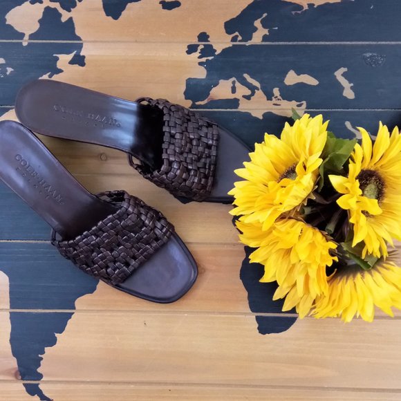 Cole Haan | Brown Slip-on Wedge Sandals - … - Picture 2 of 8